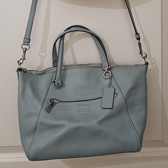 Coach Robin's Egg Blue Leather Crossbody Or Hand Bag - Picture 4 of 4